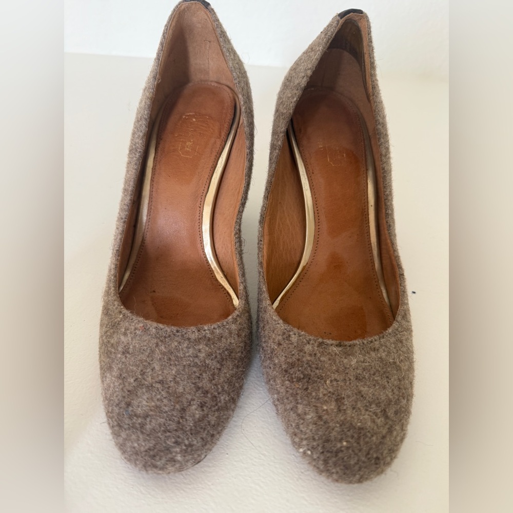 Coach brand fabric pumps. Like new. Stylish with chunky, embossed heels.
